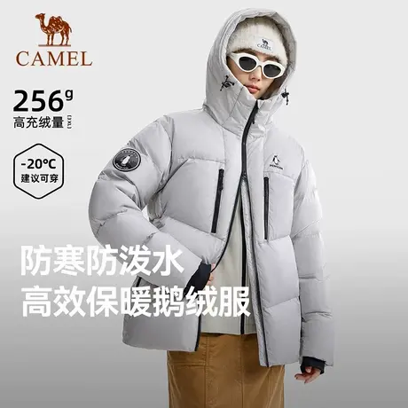 企鹅户外鹅绒羽绒服男25年冬季新款高蓬松防泼水派克服工装外套女商品大图