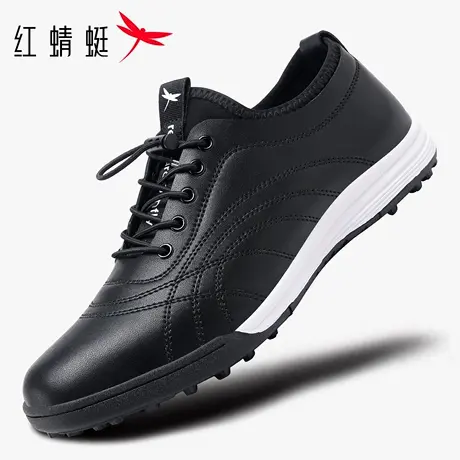 红蜻蜓男鞋秋冬季新款鞋子男士黑色休闲皮面运动鞋男防水品牌旅游商品大图
