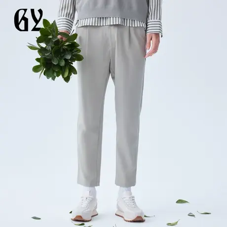 雅戈尔奥莱 GY男装青年休闲时尚灰色宽松垂感男士休闲裤商品大图