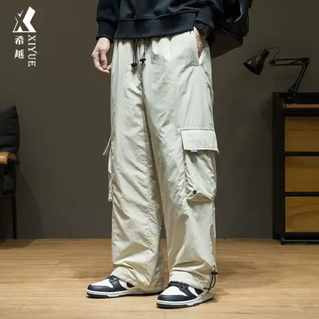 希越工装羽绒裤男士冬季宽松加肥加大码休闲裤子白鸭绒加厚直筒裤商品大图