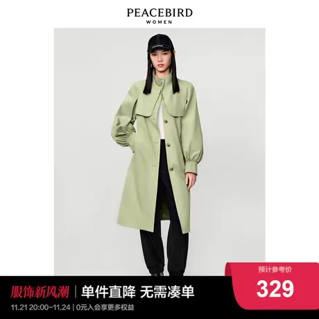 太平鸟时尚2022春季新款设计感长风衣A1BEC1201图片