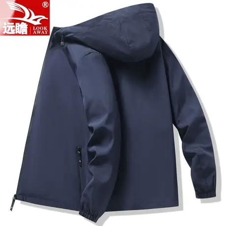 男士冲锋衣夹克春秋季2023新款潮牌连帽工装外套百搭休闲上衣男装商品大图