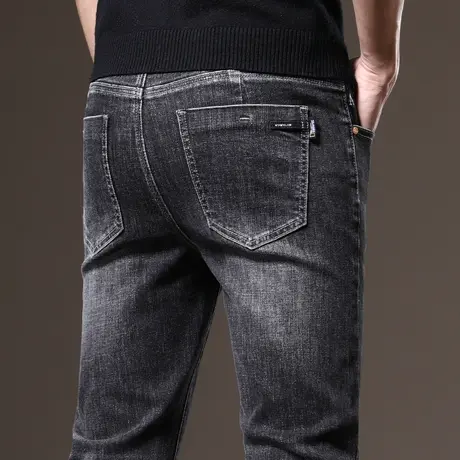 秋冬款加绒黑色牛仔长裤男士春季春秋款男裤子休闲2024年新款冬季商品大图