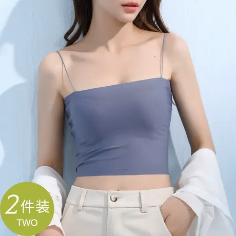 冰丝吊带背心女一体式内搭带胸垫美背内衣打底防走光裹抹胸夏外穿商品大图