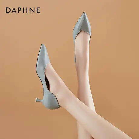 达芙妮法式高跟鞋女仙女风2020年新款性感中跟浅口尖头单鞋女细跟图片