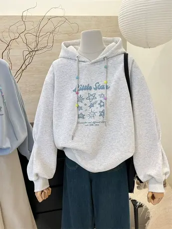 连帽卫衣女春秋新款韩版时尚宽松慵懒风小个子休闲套头上衣外套潮商品大图