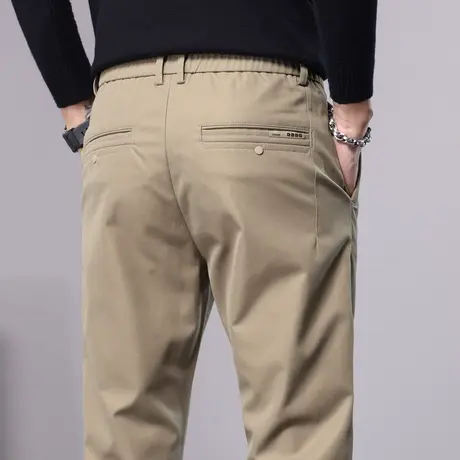 夏季卡其色休闲裤男士2023新款春秋款正装西装男装秋季西裤男裤子商品大图