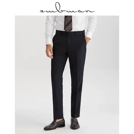 十米布冬季新款西装裤男意式商务藏青色修身正装直筒英伦坠感西裤商品大图