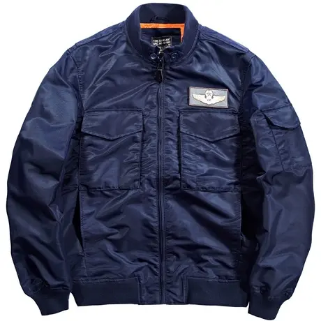 VIP立领飞行员夹克男美式大码宽松工装外套春秋帅气纯色飞行服潮商品大图