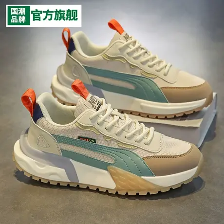 网红爆款男鞋夏季2025新款夏季运动跑步休闲防滑厚底阿甘老爹潮鞋商品大图