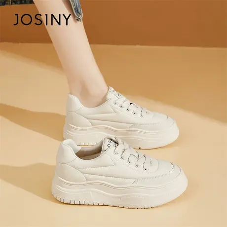 Josiny/卓诗尼春款女鞋厚底增高小白鞋女2024新款超火休闲运动鞋图片