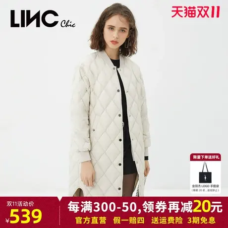 LINC金羽杰2023年冬新款反季断码轻薄羽绒服女中长款女款专柜清仓商品大图