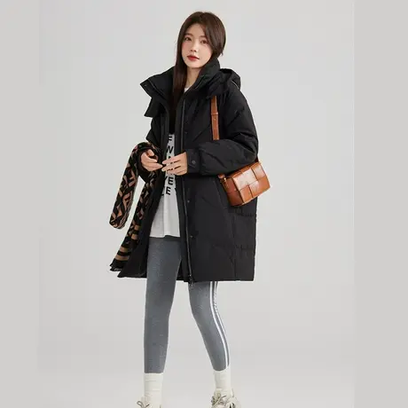 2022新款中长款过膝白鸭绒羽绒服 Y1001A41131商品大图