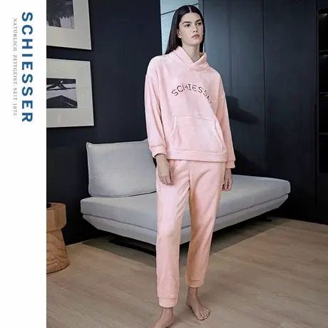 SCHIESSER舒雅女士法兰绒立领卫衣款可外穿睡衣家居服套装21517H图片