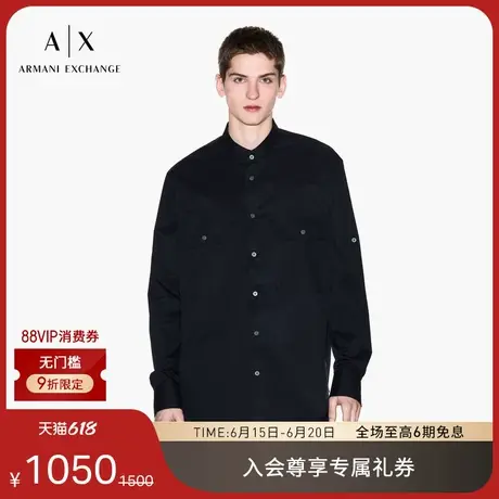 ARMANI EXCHANGE/阿玛尼2025夏季新款男士全棉工装贴袋休闲衬衫商品大图