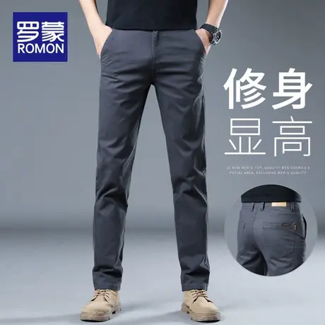 罗蒙男士休闲裤夏季薄款2025新款潮流时尚青年百搭修身直筒长裤子商品大图