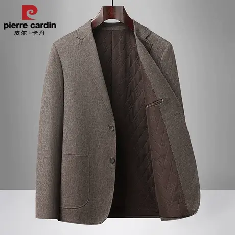 皮尔卡丹男士休闲西装2025秋冬单西中青年纯色商务西服外套简约商品大图