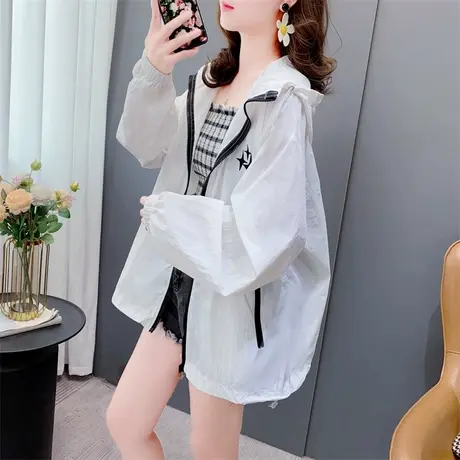 外搭休闲透气学生防晒服外套女夏季2023年新款宽松设计感薄款上衣商品大图