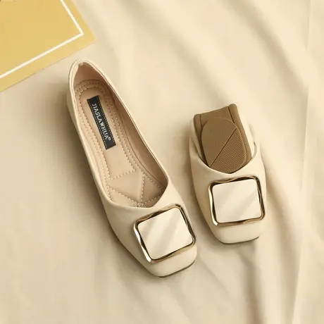 浅口平底单鞋女2023年新款春夏季仙女风气质软底百搭豆豆鞋瓢鞋子商品大图