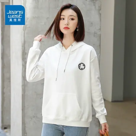 真维斯卫衣女春秋款学生上衣2023新款休闲简约韩系学院针织套头衫图片