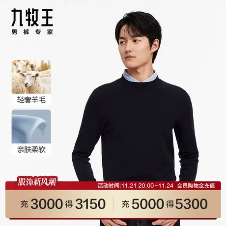 [羊毛系列]九牧王男装JY1C50817商场同款保暖毛衫23新圆领毛衣SN图片