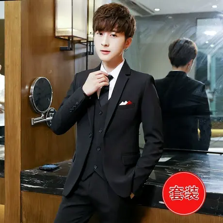男士西服套装潮流帅气演出礼服韩版休闲职业正装伴郎新郎结婚西装商品大图