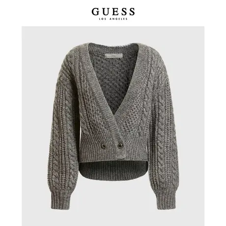 【38上新季】GUESS复古年代感修身通勤开衫毛衣针织衫W2BR42Z31Q0图片