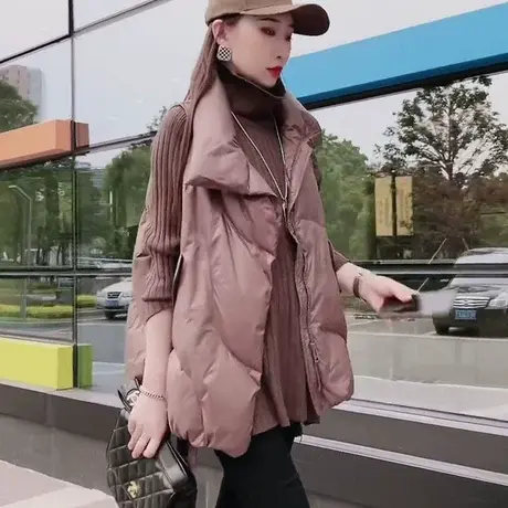 欧洲站2023冬新款羽绒棉马甲女外搭坎肩背心设计感小众马夹外穿潮商品大图