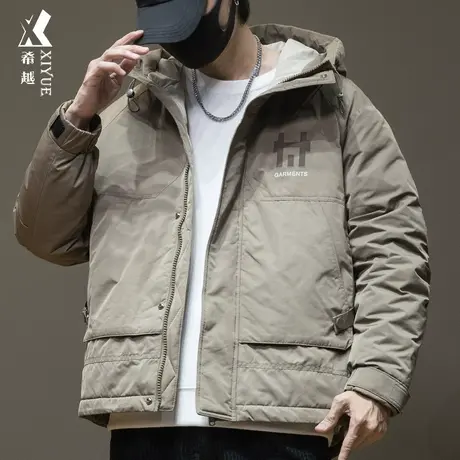 希越复古风羽绒服男鸭绒2024冬季新款高级感轻薄外套男士大码冬装商品大图