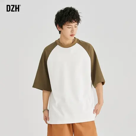 男士插肩短袖t恤男潮牌重磅2023年新款夏季男装宽松体恤衣服男款商品大图