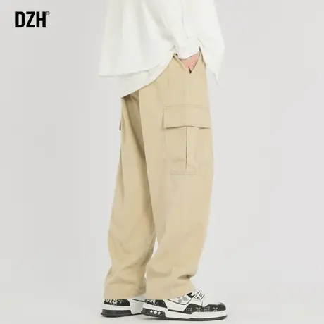 男生美式高街痞帅纯棉工装裤子男款潮牌春秋季束脚休闲宽松哈伦裤商品大图