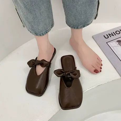 网红包头凉拖鞋女外穿时尚ins潮2024年新款夏季百搭半托懒人单鞋商品大图