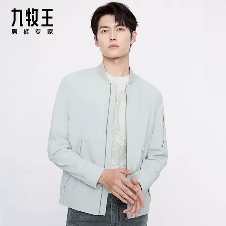 [商场同款]九牧王男装HK1C10317棒球领夹克24春季休闲百搭外套男图片