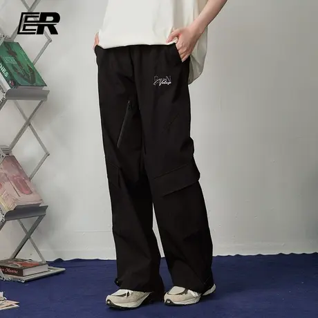 ER莫兰迪色系休闲裤2023秋季新款美式潮牌长裤情侣户外伞兵裤商品大图