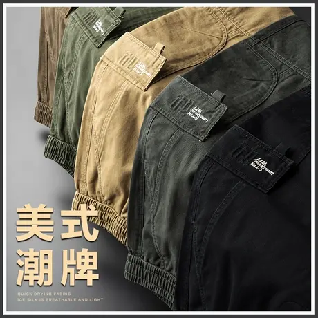 春秋款2024新款伐木工装春季男生加肥加大码胖子潮牌纯棉休闲裤子商品大图