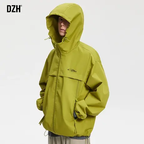 男士工装防风冲锋衣男款绿色休闲外套潮高级感上衣2024新款登山服商品大图