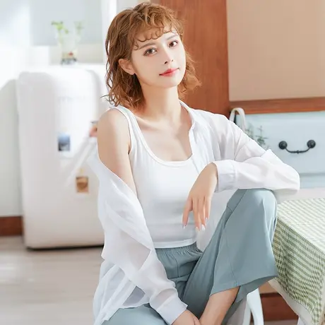 润微冰丝运动裤女夏季薄款速干卫裤女九分束脚休闲裤子图片