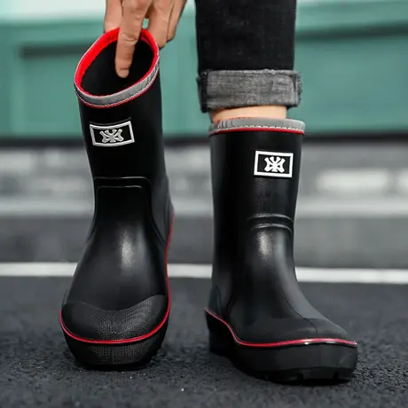 雨靴2023新款男士轻便雨鞋防滑防水户外工作胶鞋中筒加厚钓鱼水鞋商品大图