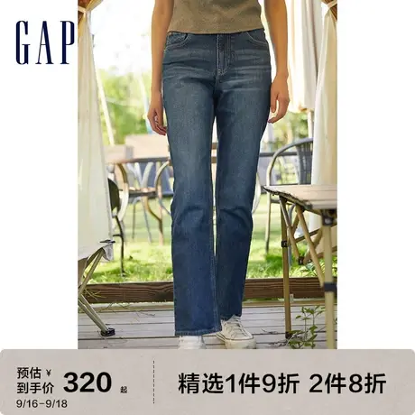 Gap女装秋季款高腰修身直筒基本款牛仔裤426294潮流辣妹长裤图片