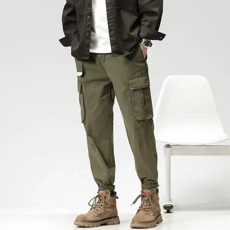 裤子男款夏季水洗工装裤潮牌高端裤子宽松百搭男裤休闲裤商品大图