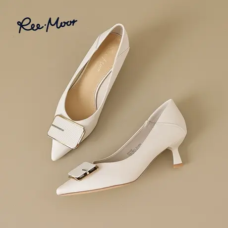 REEMOOR睿慕2023年新款夏季法式尖头细跟通勤百搭高跟鞋单鞋女鞋商品大图