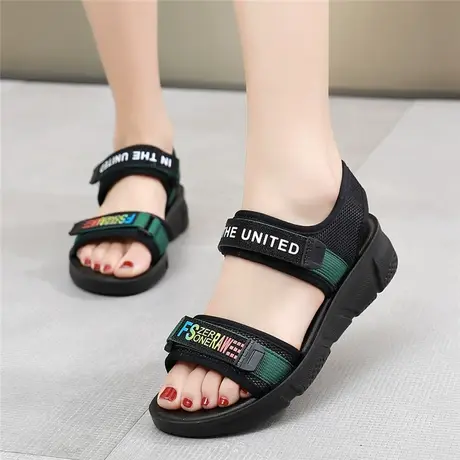 夏季学生运动凉鞋女网红2023新款百搭软底轻便魔术贴休闲沙滩鞋潮图片