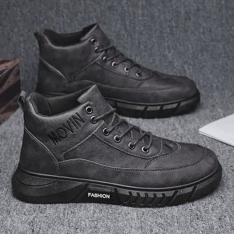 雨鞋男士时尚厨房工作厨师水鞋男款防滑钓鱼专用鞋防水鞋高筒雨靴商品大图