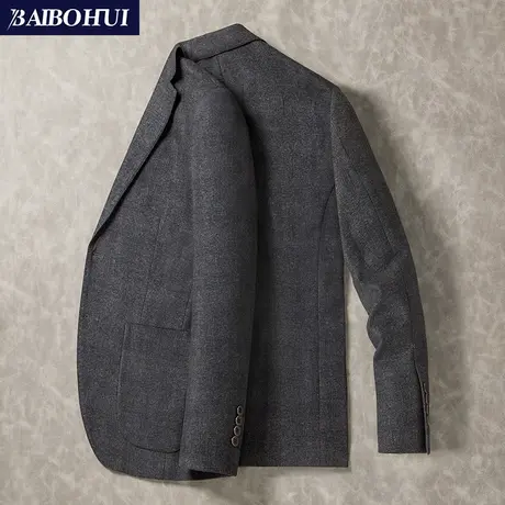 秋冬季商务灰色中年休闲西装外套男士百搭时尚新款单件小西服上衣图片