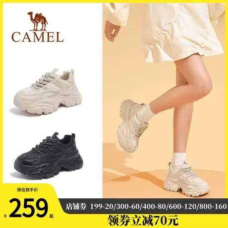 骆驼老爹鞋女鞋2024春季新款运动鞋女款加绒复古厚底ins潮休闲鞋图片