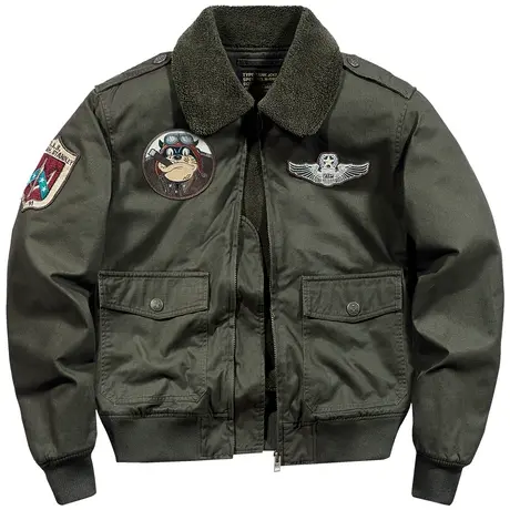 VIP冬季仿羊羔绒工装外套男士飞行员夹克加厚加绒棉衣服保暖棉袄商品大图