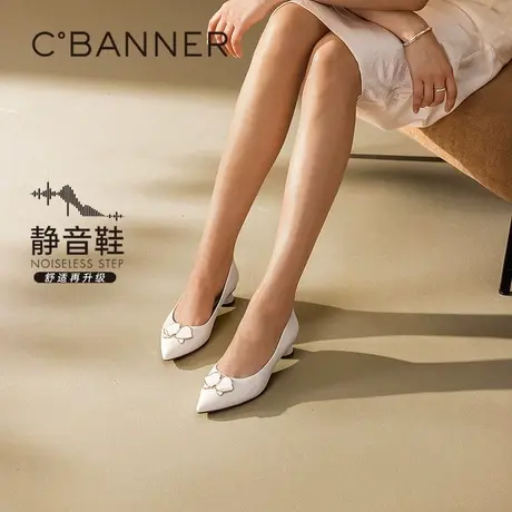 【静音系列】千百度蝴蝶兰扣式高跟鞋女2025春季新款通勤浅口单鞋图片