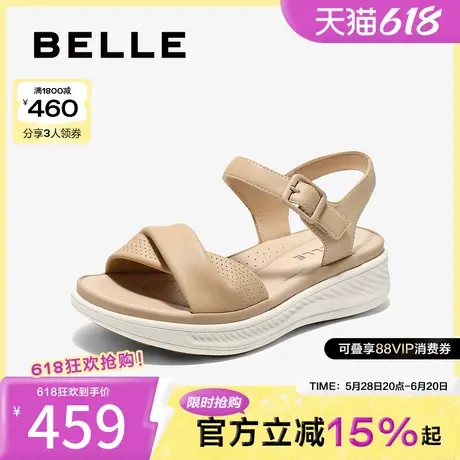 百丽厚底休闲凉鞋女25夏季新款妈妈鞋子可外穿凉拖鞋子D6N2DBL5图片