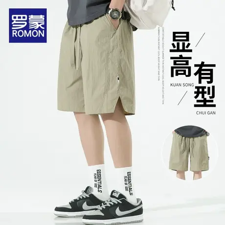 罗蒙休闲短裤男士夏季薄款宽松运动中裤2025新款冰丝速干五分裤子商品大图