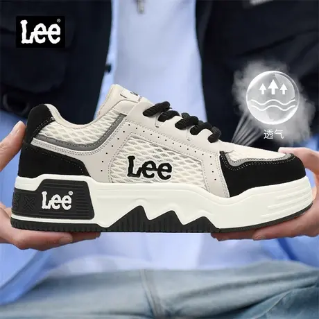 Lee鞋子男款2025新款夏季薄款透气网面男鞋厚底增高休闲运动板鞋商品大图